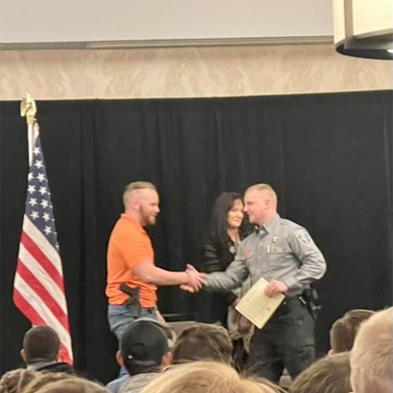 reserve deputy receiving their certificate